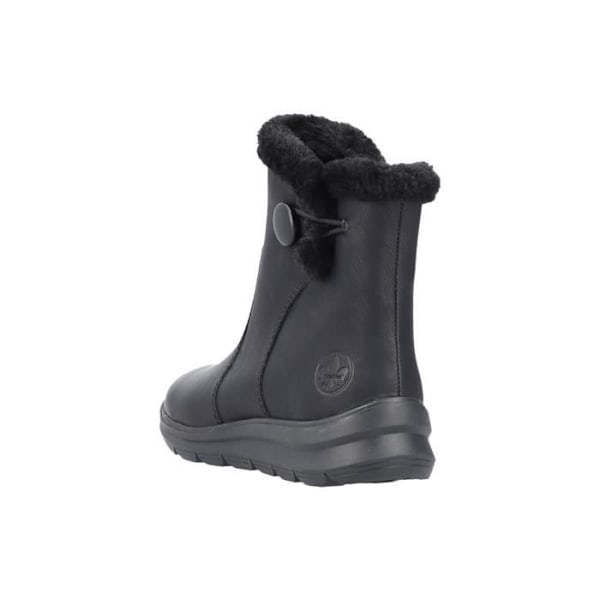 Rieker Belinga Zip Ankel Boots - Svarta - Dam - Platta - Medium - Syntet Svart 36