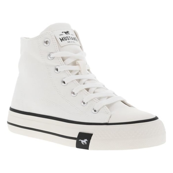 Mustang hvide high-top sneakers til kvinder - Overdel/overdel i tekstil - Blondelukning Vit 39