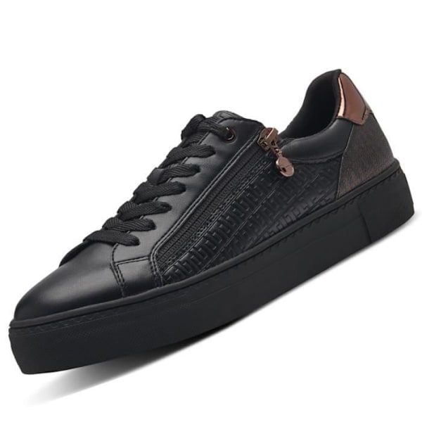 Tamaris Flat Zip Sneaker - Dam - Svart - Snören - Syntet - Plattform Svart 37