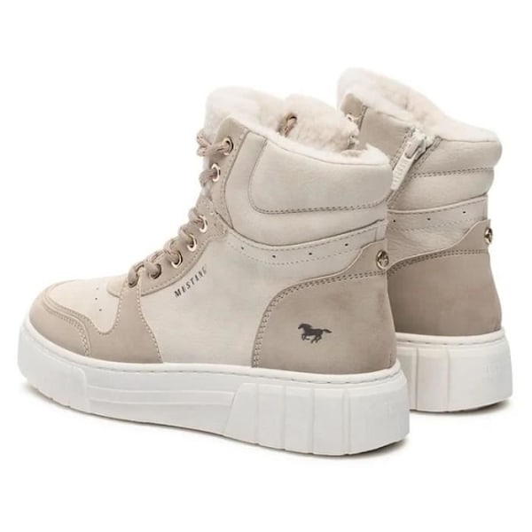 Beige platta ankelboots MUSTANG 1446602 - Dragkedja - Rund tå Beige 39