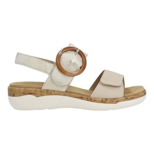 Damesandaler - REMONTE R6853 Beige - Flad hæl - Ridse - Læder Beige 39