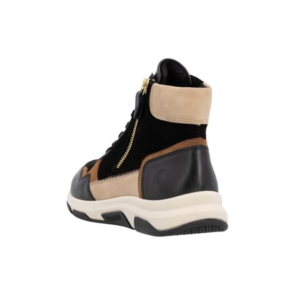 Remonte France High Top Läder Sneaker - Svart Combi - Dam - Snören - Platta Svart kombi 37