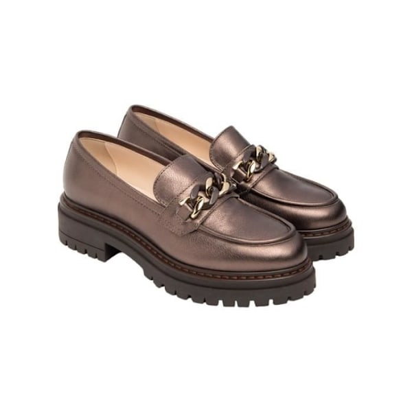 Loafers - Nero Giardini - I411416D - Läder - Platt klack - Rund tå kastanj 38