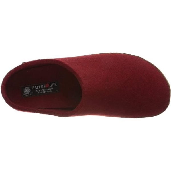 Haflinger Unisex Adult Rubinröd tofflor i 100 % ullfilt - modell 211001 Rubin 40