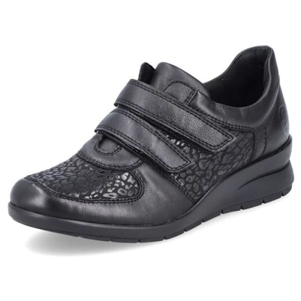 Sneakers dam - RIEKER - L4868 - Platt klack - Spetsstängning - Syntet Svart 40