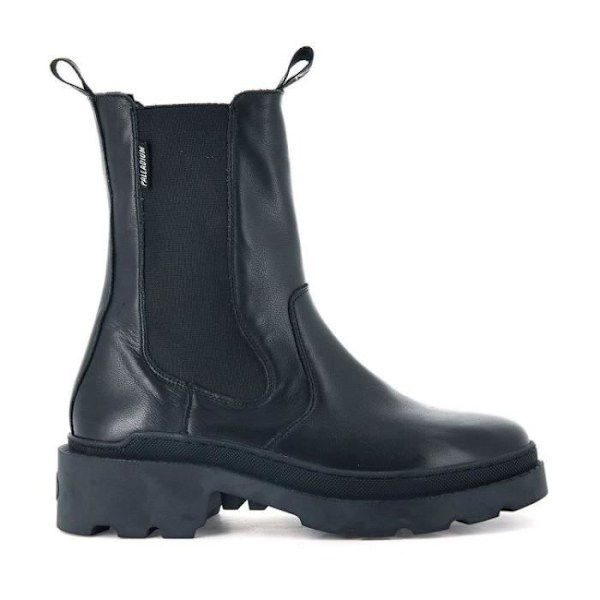 Tecno Chelsea Boots för kvinnor - Palladium Tillverkning - Svart läder Svart 38