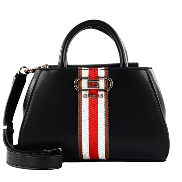 GUESS svart crossbody axelväska för kvinnor - Nelka Mini Satchel 253264 svart, röd, grädde, brun