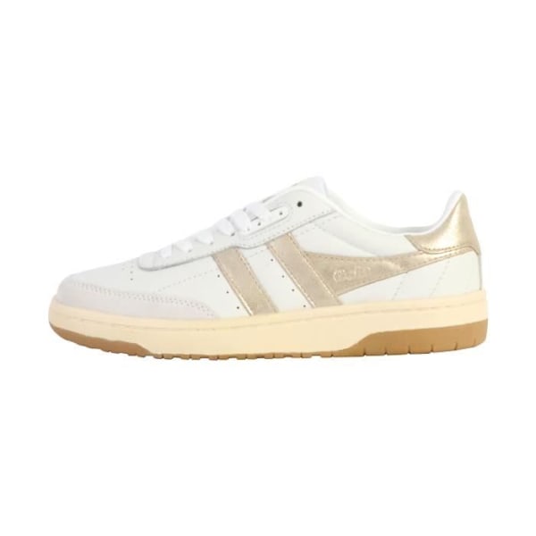 Gola Falcon Mirror Leather Sneaker - Vit/Guld - Dam - Platta snören - Exceptionell komfort Vitt guld 36