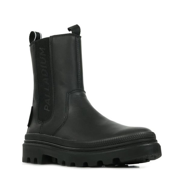 Palladium Pallatrooper Chelsea High Boots - Dam - Svart - Bred klack - Etiskt läder - Höjd 2 Svart 41