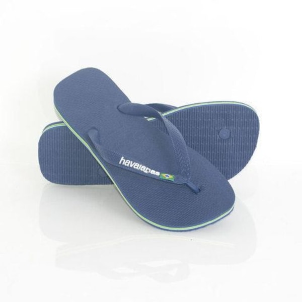 Havaianas Logo Brazil Flip Flops - Blandet - Blå - Gummi - Komfortabel og holdbar Blå 41