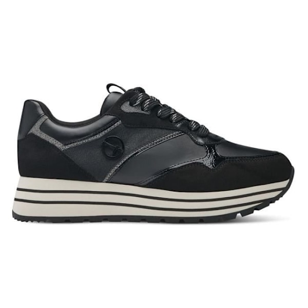 Sneakers dam - TAMARIS - 2370641 - Platt klack - Snörning - Svart Svart 41