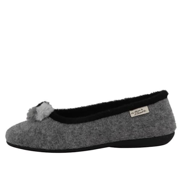 Tofflor - MAISON DE L'ESPADRILLE - 6186-2 - Dam - Grå - Ballerinaformad ulltoffel Grå 37