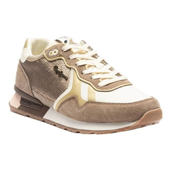 Sneakers til kvinder - PEPE JEANS - BRIT PILJETTER W - Flad hæl - Beige Beige 38