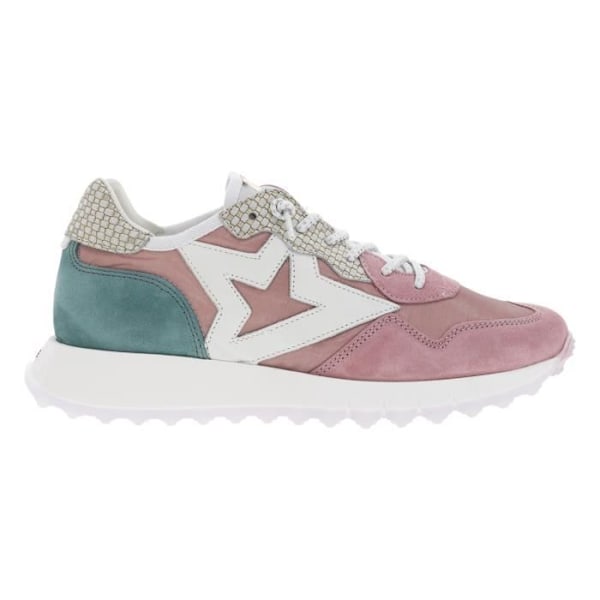 Lave sneakers - CETTI - Nubuck læder - Dame - Elastiske snørebånd - Lav kile Rosa 39