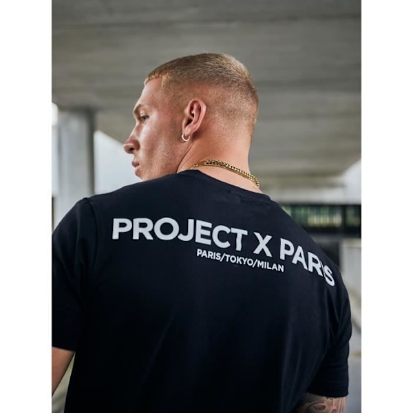 PROJECT X PARIS - T-shirt med logotypbroderi - Herr Svart M