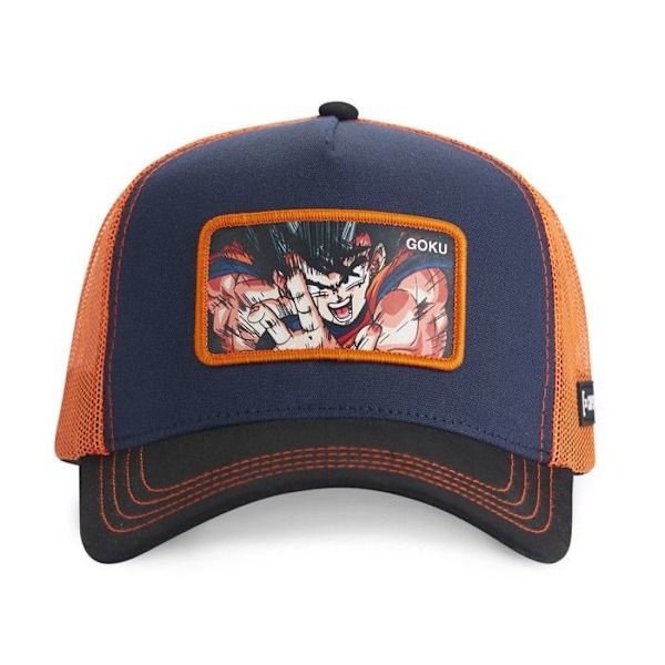 CAPSLAB Kasket Dragon Ball Z Goku Mand - Trucker - Sort | Blå | Orange - Rund Skygge Flerfärgad Unik storlek