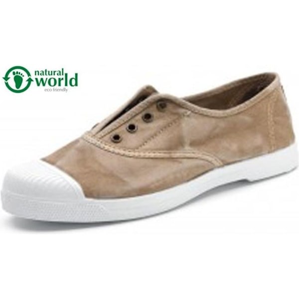 Natural World Elast Beige 102E / 621 damesneakers i lærred Beige 42