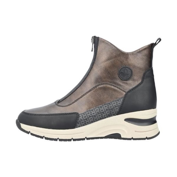 Rieker Kasanga High Top Læder Sneaker - Brun Combi - Dame - Lynlås - Kile Brun jumpsuit 36