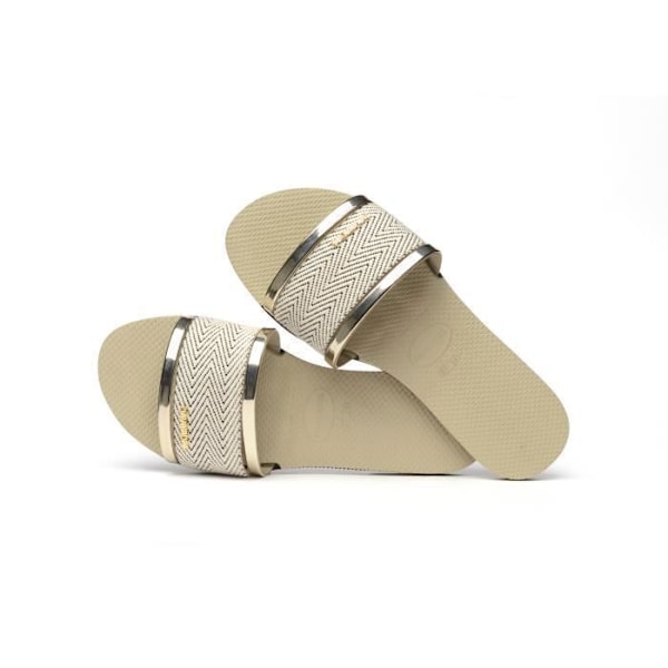 Havaianas You Trancoso Premium mulor för kvinnor - beige/guld - Öppen - Att glida på - Textil/Syntet Beige/guld 37