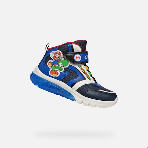 Geox Ciberdron baby-drengs mid-top sneakers marinblå/rylblå 27