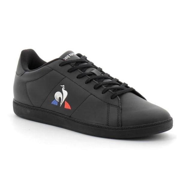 Sneakers - LE COQ SPORTIF - Courtset - Læder - Flade snørebånd - Herrer Trippel/svart 40