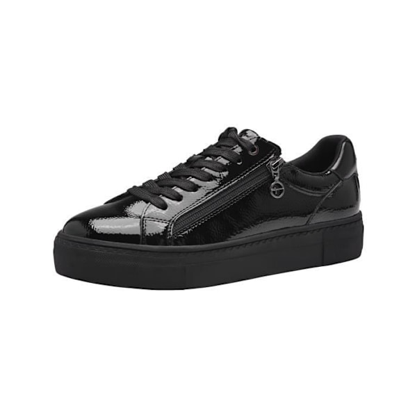 Tamaris Low Læder Sneaker - Sort Patent - Damer - Snørebånd - Flade Svart lack 40