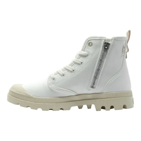 Ankelboots - PALLADIUM - PAMPA HI ZIP ORGANIC - Vit - Platt klack - Dragkedja - Rund tå Vit 38