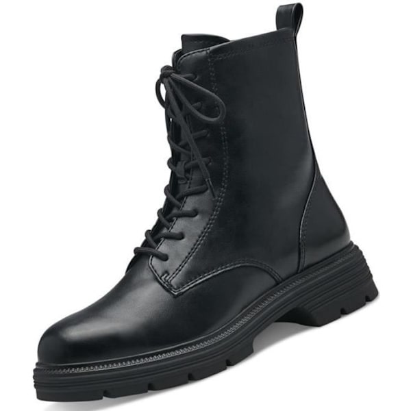 Ankelboots dam - Tamaris - Svart - Läder - Dragkedja - 45mm blockklack Svart 38