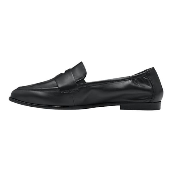 Dame loafers - TAMARIS - 24210-42 Sort - Flad hæl - Læder - Rund tå Svart 37