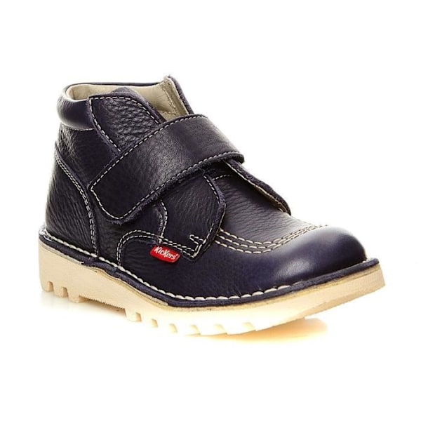 Baby ankle boots - Kickers - 2320553 - Blå læder - Velcro - Flad hæl marinblå 26