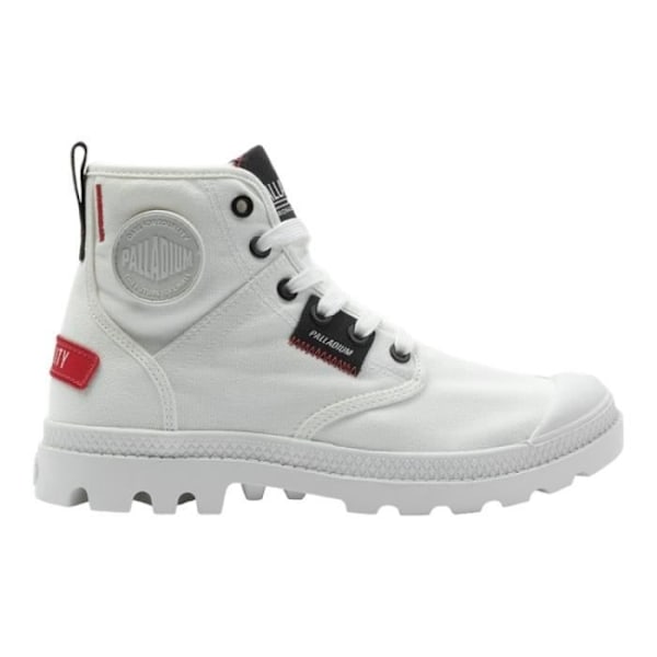 PALLADIUM ankelboots - PAMPA HI PATCH Vit - Platt klack - 3 cm - Snören - Sammet, nubuck - Rund tå Vit 43