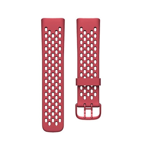 Mörkröd Mörkröd kompatibel med Fitbit Blaze Läderarmband