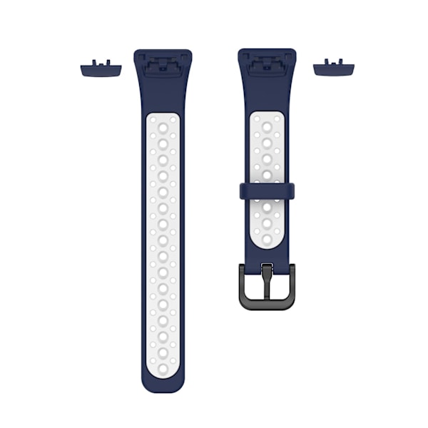 Midnattsblå Vit Midnattsblå Vit kompatibel med Huawei Band 6 / Honor Band 6 Tvåfärgat Silikonarmband