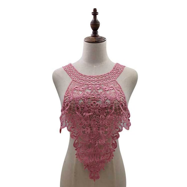 Dame falsk krage Avtakbar halv Blonde Korsage Polyester Fil All cotton Apricot