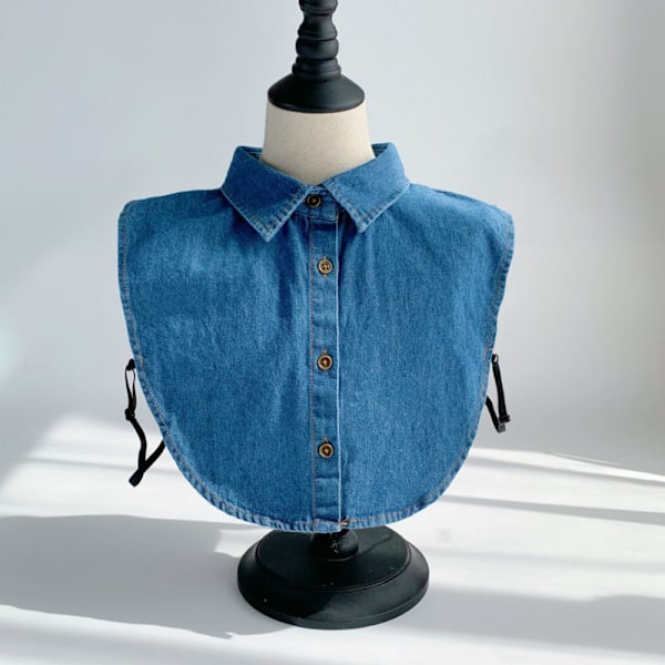 Dame falsk krage Avtakbar halv Vinter Denim Avtakbar Meg dark blue