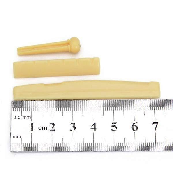 Sett med 8 stk. brostift Sal Mutter Gul for Akustisk Gitar Kvalitetsdeler
