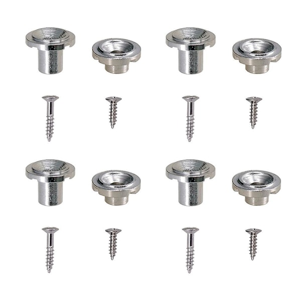 4 Set Runda Stränghållare & Skruvar för Fender ST Gitarrdelar Silver