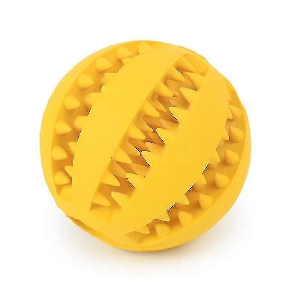 1 stk. Sof Kæledyr Hundelegetøj Bold Interaktiv Elasticitetsbold Hundetyggelegetøj Tandrens Gummibold Legetøj Til Hunde Godbidder Foderautomat Yellow 5cm