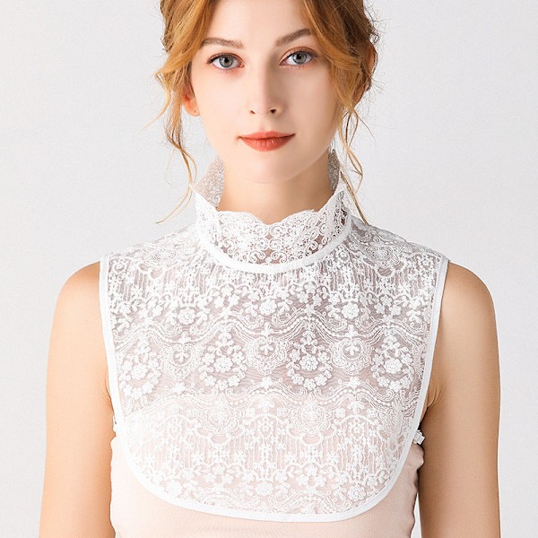 Dame falsk krage Avtakbar halv Avtakbar Allsidig De White