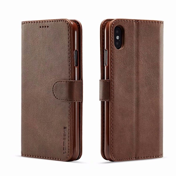 Etui til iPhone 15 Pro Max brun Wallet med kortholder Flip Kalveskind