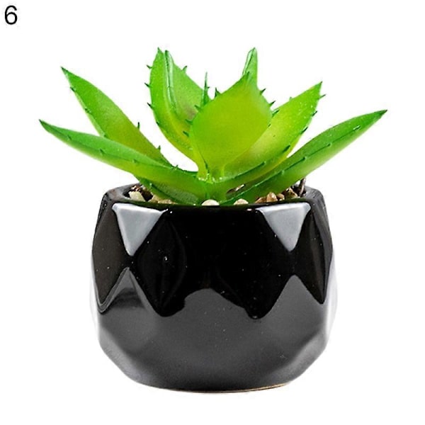 Konstgjord Växt Återanvändbar Realistisk PVC Fräsch Lättskött Konstgjord Suckulent Bonsai för Hemmet 6