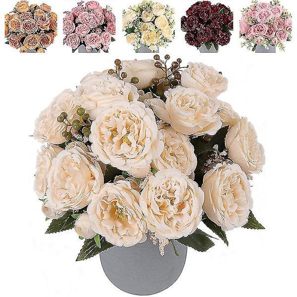 Kunstig Peon Blomst Kunstig Bukett Hjem Dekor Bukett brown