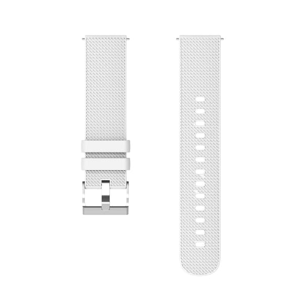 Vit Vit 22mm Knottrig Silverspänne Silikon Klockarmband