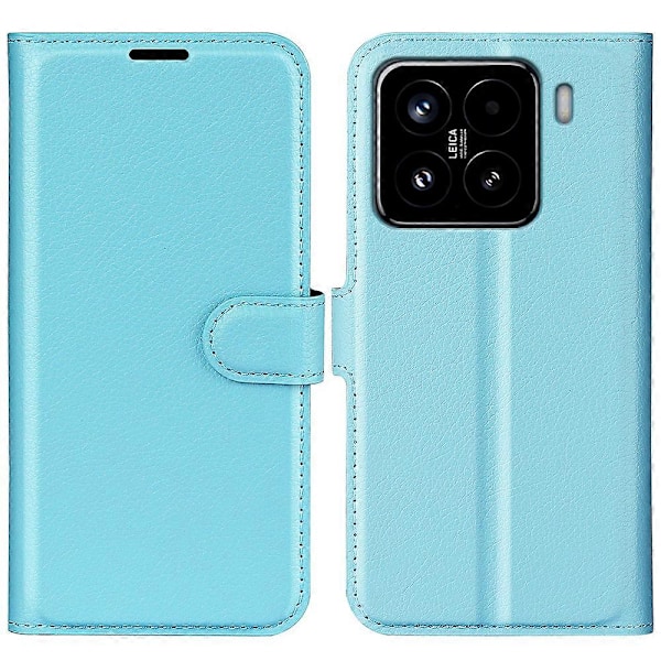 För Xiaomi 15 Fodral Litchi Textur Stötsäkert Läder Plånboks Telefonfodral Blue