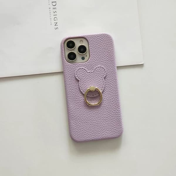 Etui til iPhone 16 Pro Max Stand Lædertekstur Ventileret Violet