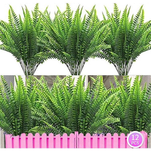 10 nippua keinotekoisia laventelikukkia, UV-kestäviä muovisia violetteja tekokukkia ja -kasveja kodin sisustukseen, keväiseen puutarhaan ja maatilalle Green Stem 12 Pcs
