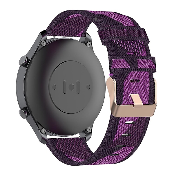 Lilla Lilla Stripete Vev Nylon Armbånd Klokkereim kompatibel med Xiaomi Mi Watch Color, Garmin Vivoactive 4