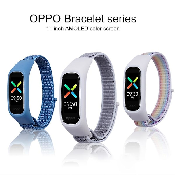 Sort Sort kompatibel med Oppo Watch Nylon Urrem