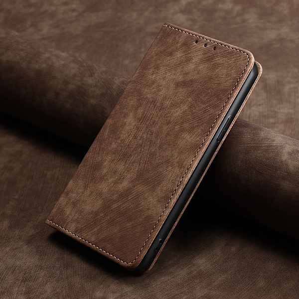 Etui til iPhone 15 Plus brun Flip Magnetisk