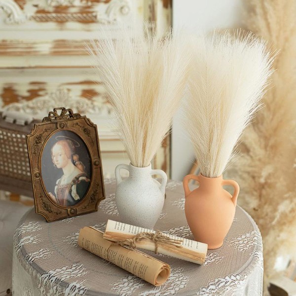 55CM 5/10/20ST Fluffig Pampasgräs Boho Dekor Blomma Falsk Växt Vass Simulerad Bröllopsfest Hem D Matches the image 20PCS